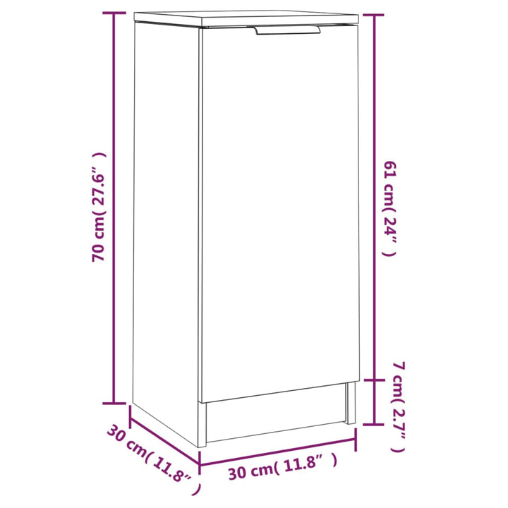 Dressoirs 2 st 30x30x70 cm bewerkt hout sonoma eikenkleurig - Griffin Retail