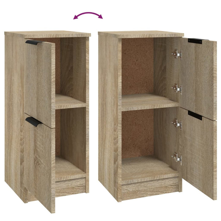 Dressoirs 2 st 30x30x70 cm bewerkt hout sonoma eikenkleurig - Griffin Retail