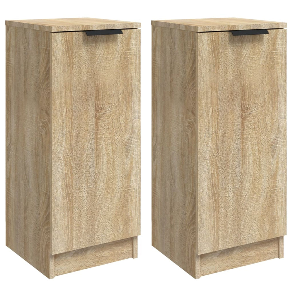 Dressoirs 2 st 30x30x70 cm bewerkt hout sonoma eikenkleurig - Griffin Retail