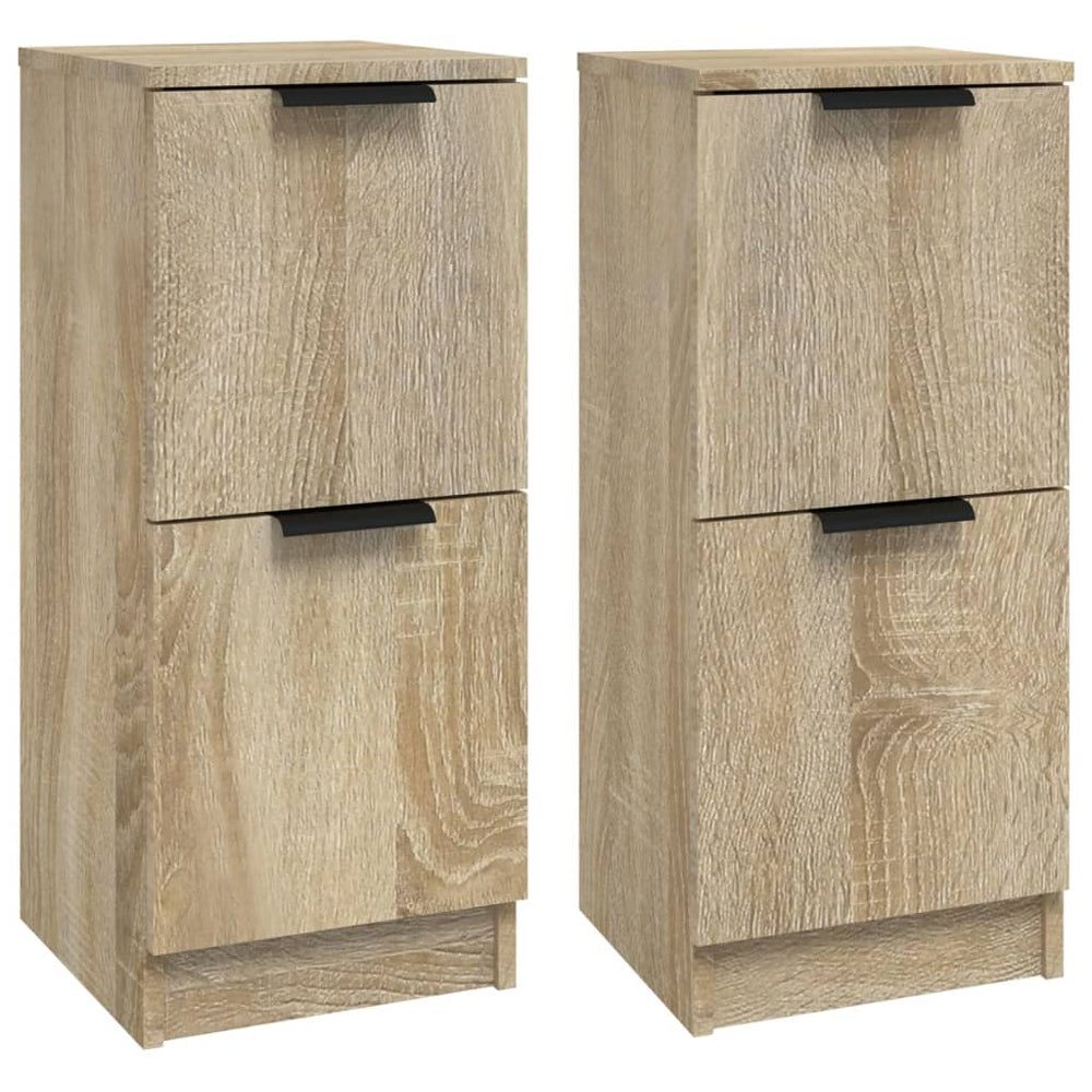 Dressoirs 2 st 30x30x70 cm bewerkt hout sonoma eikenkleurig - Griffin Retail