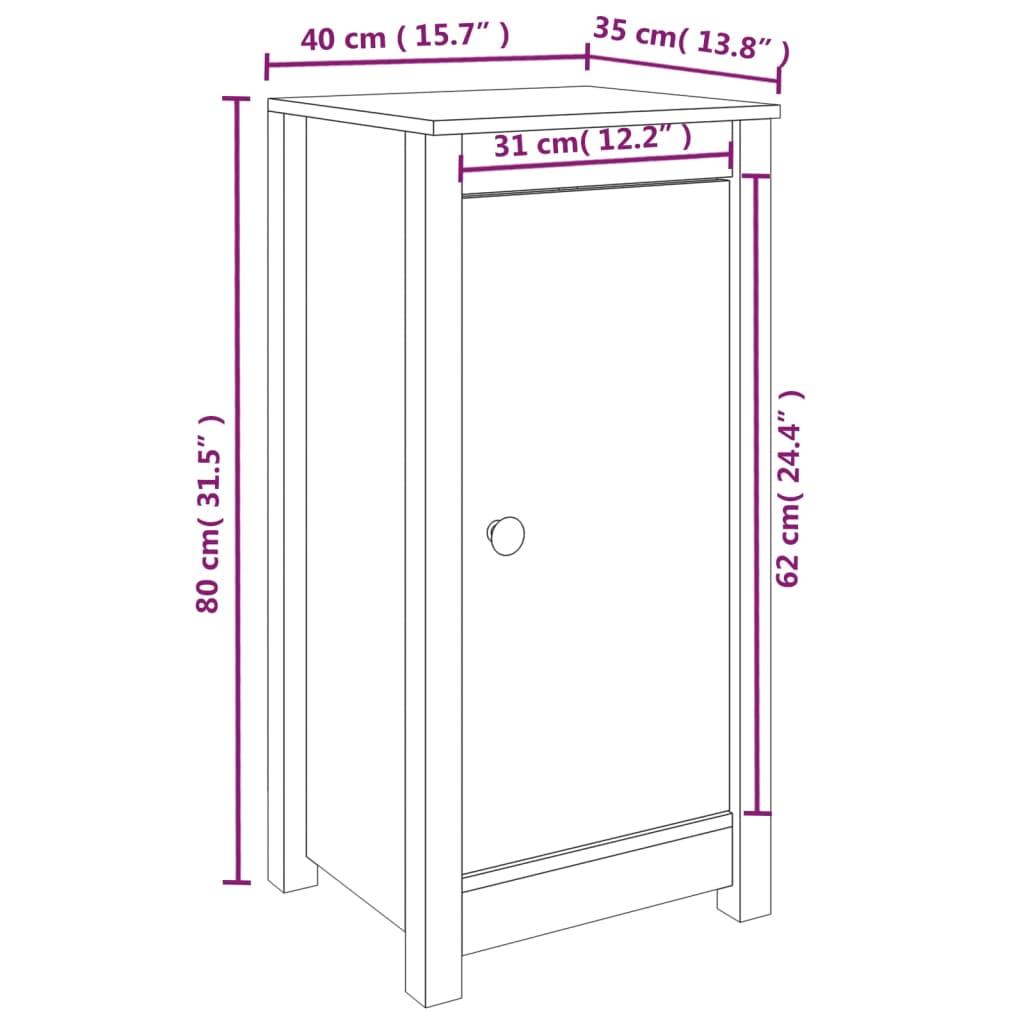 Dressoirs 2 st 40x35x80 cm massief grenenhout honingbruin - Griffin Retail