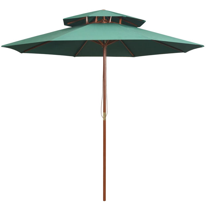 Dubbeldekker parasol 270x270 cm houten paal groen - Griffin Retail