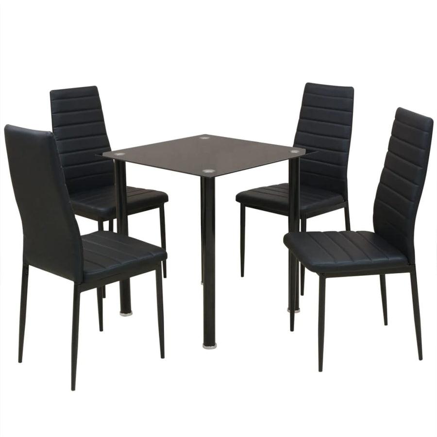 Eetkamerset tafel en stoel zwart 5-delig - Griffin Retail