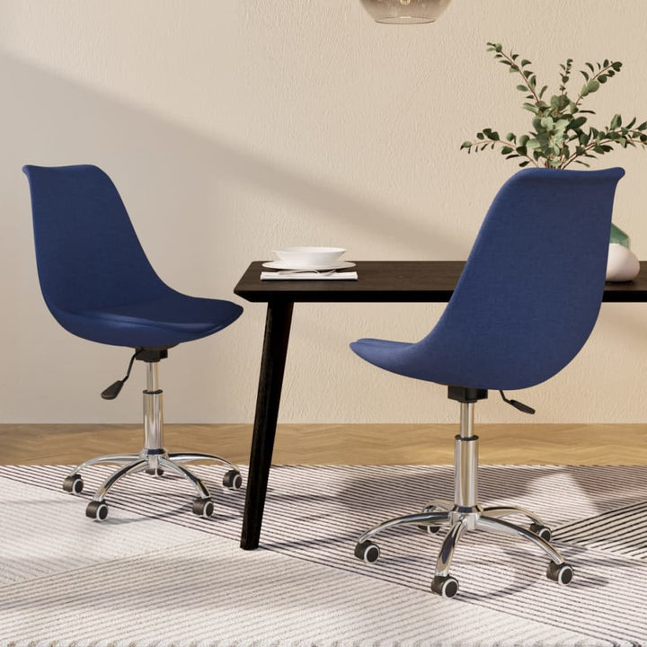 Eetkamerstoelen 2 st draaibaar stof blauw - Griffin Retail