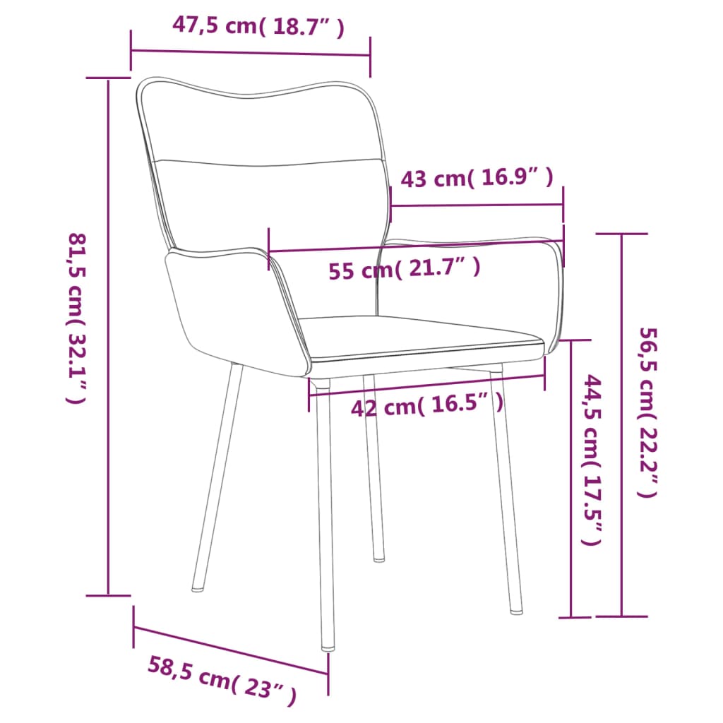 Eetkamerstoelen 2 st fluweel blauw - Griffin Retail