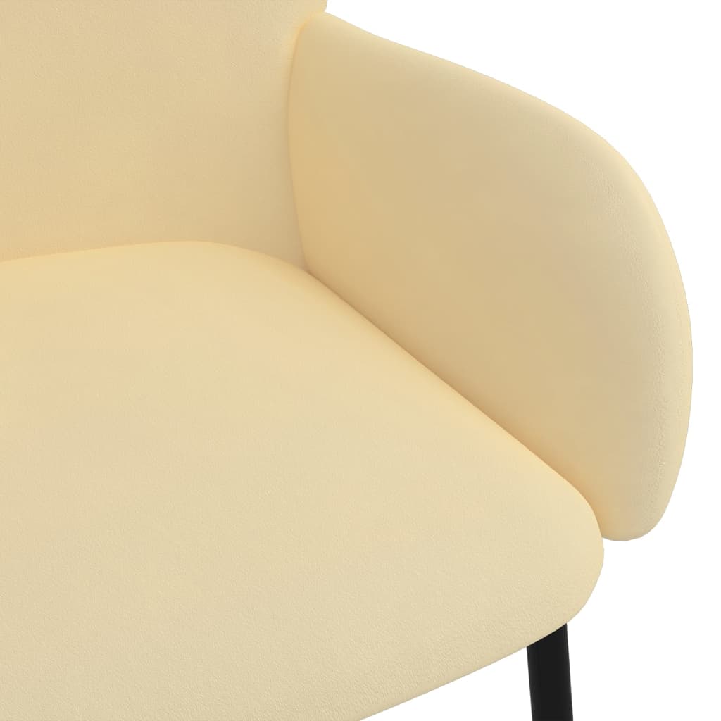 Eetkamerstoelen 2 st fluweel crèmekleurig - Griffin Retail