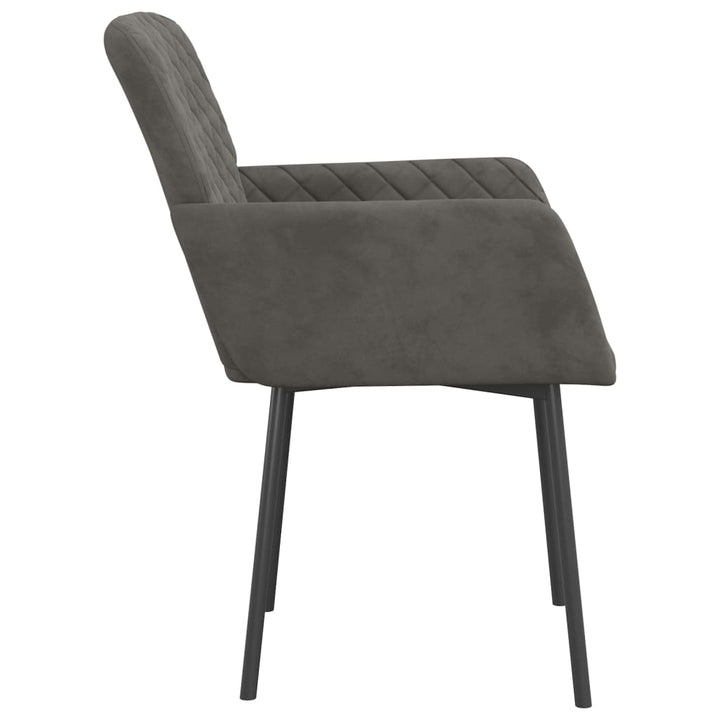 Eetkamerstoelen 2 st fluweel donkergrijs - Griffin Retail