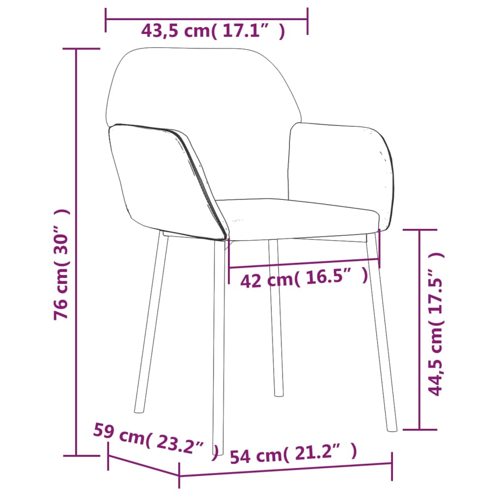 Eetkamerstoelen 2 st fluweel donkergrijs - Griffin Retail