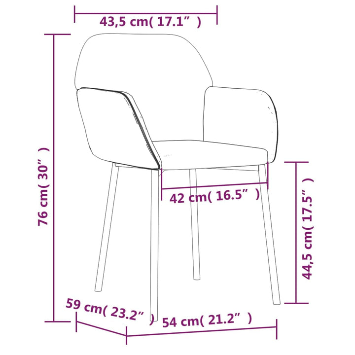 Eetkamerstoelen 2 st fluweel donkergrijs - Griffin Retail