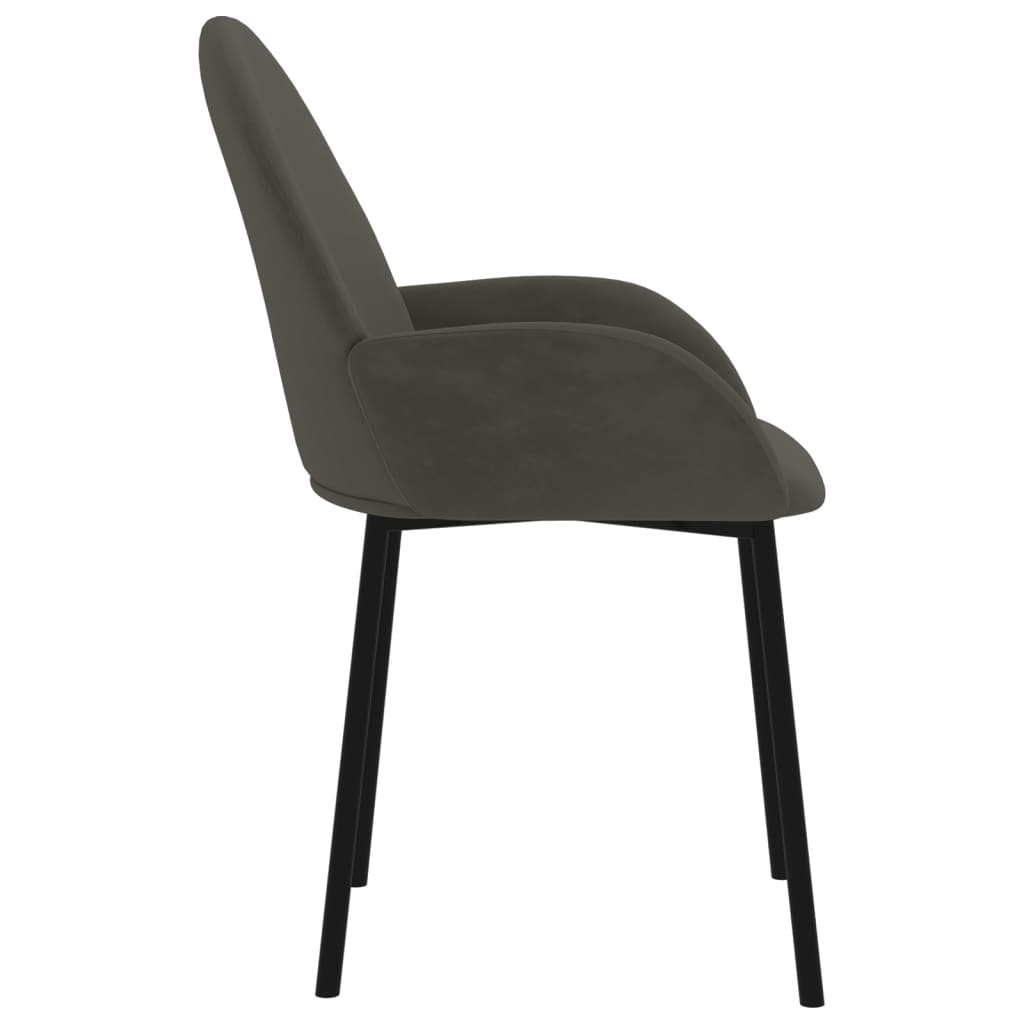 Eetkamerstoelen 2 st fluweel donkergrijs - Griffin Retail