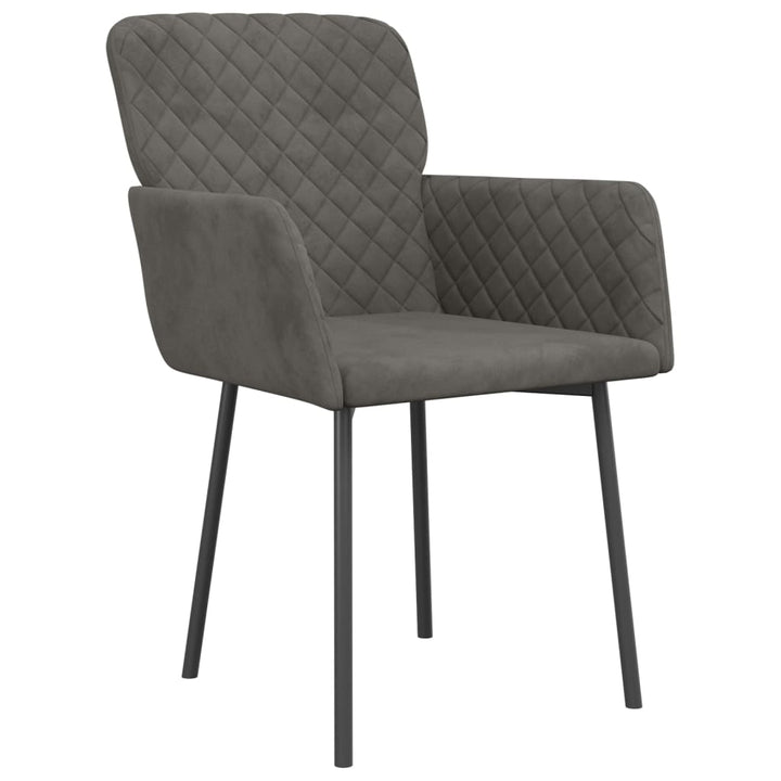 Eetkamerstoelen 2 st fluweel donkergrijs - Griffin Retail