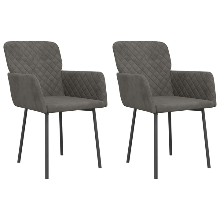 Eetkamerstoelen 2 st fluweel donkergrijs - Griffin Retail