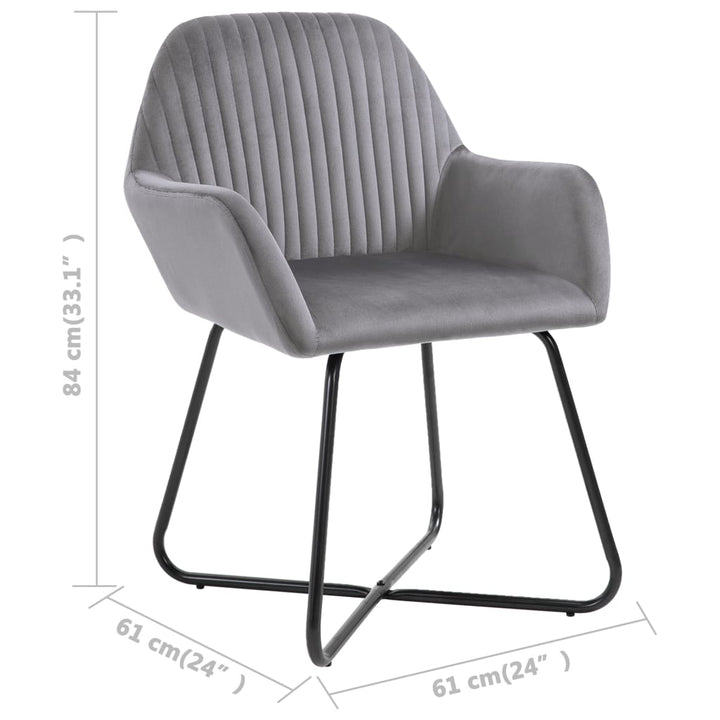 Eetkamerstoelen 2 st fluweel grijs - Griffin Retail