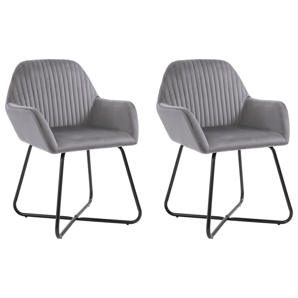 Eetkamerstoelen 2 st fluweel grijs - Griffin Retail