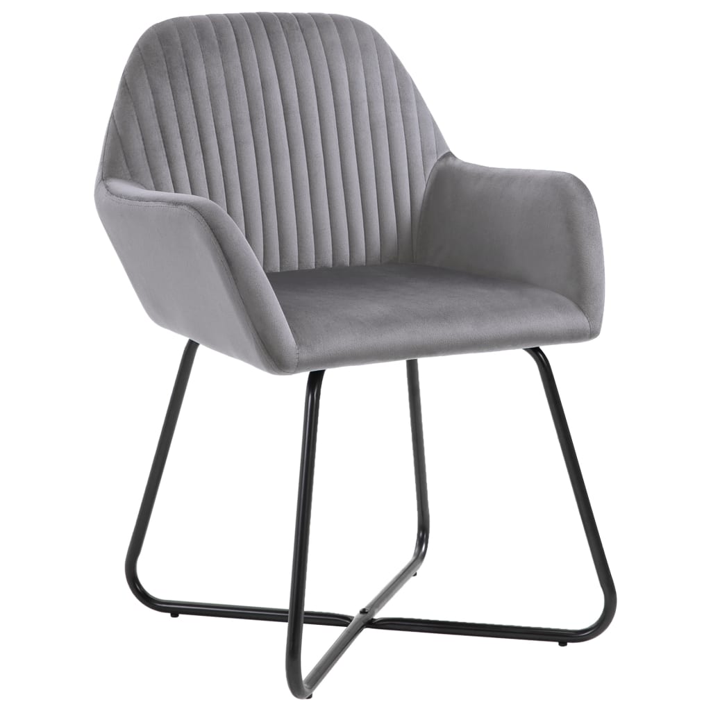 Eetkamerstoelen 2 st fluweel grijs - Griffin Retail