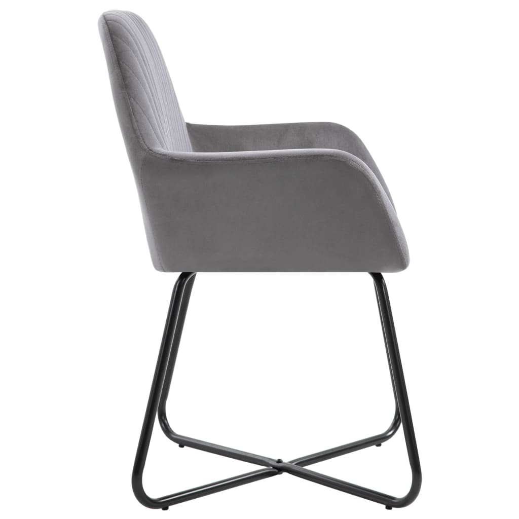 Eetkamerstoelen 2 st fluweel grijs - Griffin Retail