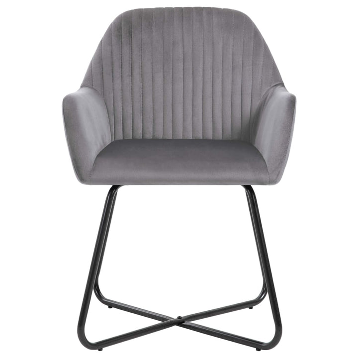 Eetkamerstoelen 2 st fluweel grijs - Griffin Retail