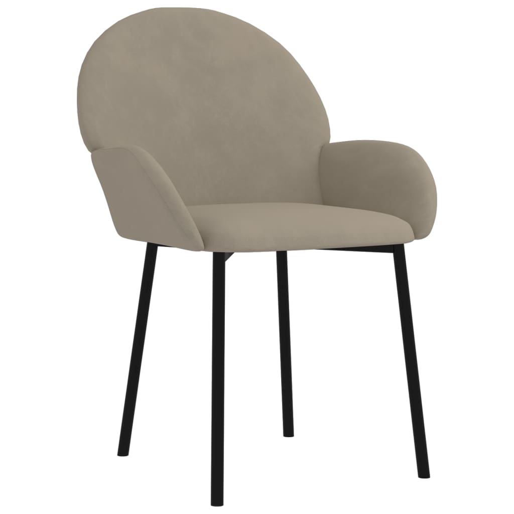 Eetkamerstoelen 2 st fluweel lichtgrijs - Griffin Retail