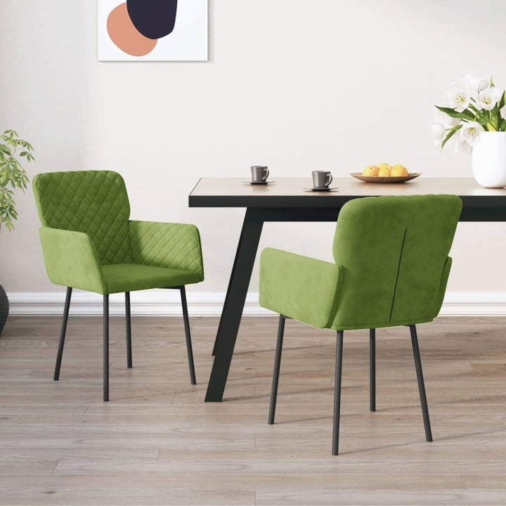 Eetkamerstoelen 2 st fluweel lichtgroen - Griffin Retail