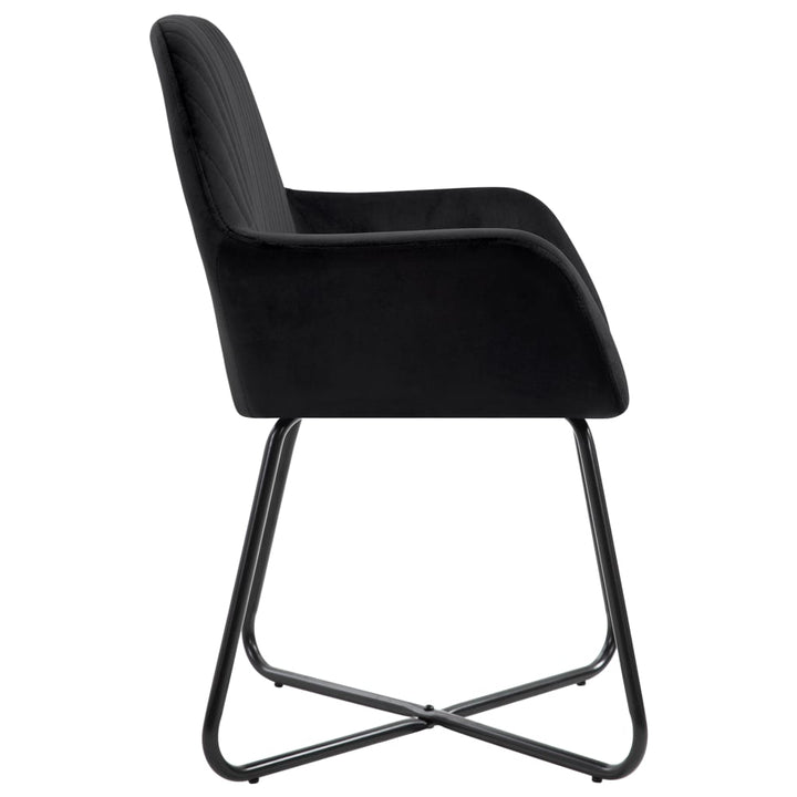 Eetkamerstoelen 2 st fluweel zwart - Griffin Retail