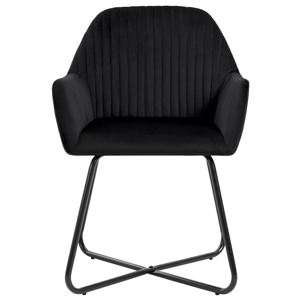 Eetkamerstoelen 2 st fluweel zwart - Griffin Retail