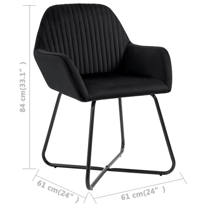 Eetkamerstoelen 2 st fluweel zwart - Griffin Retail