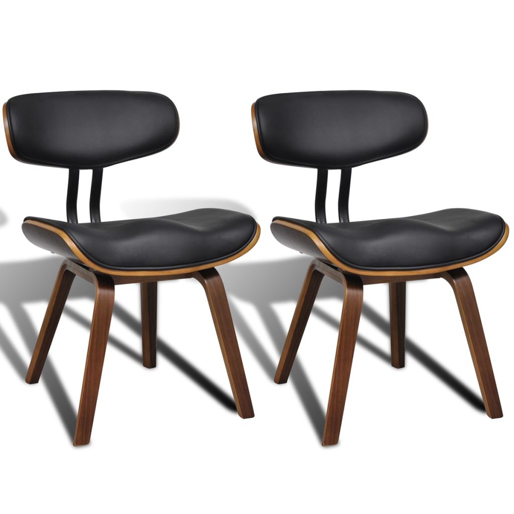 Eetkamerstoelen 2 st gebogen hout en kunstleer - Griffin Retail