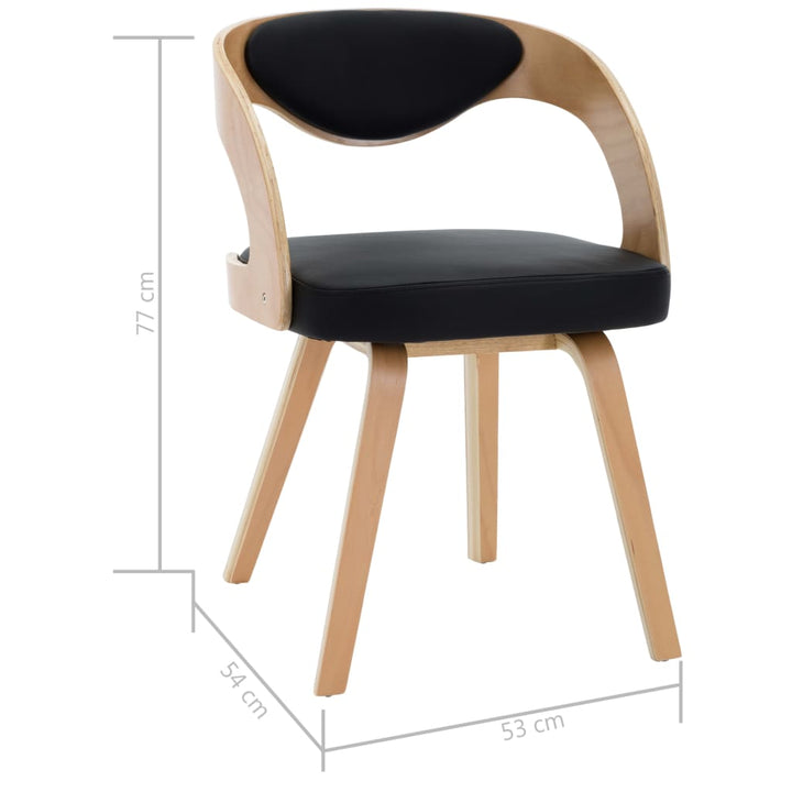 Eetkamerstoelen 2 st gebogen hout en kunstleer zwart - Griffin Retail