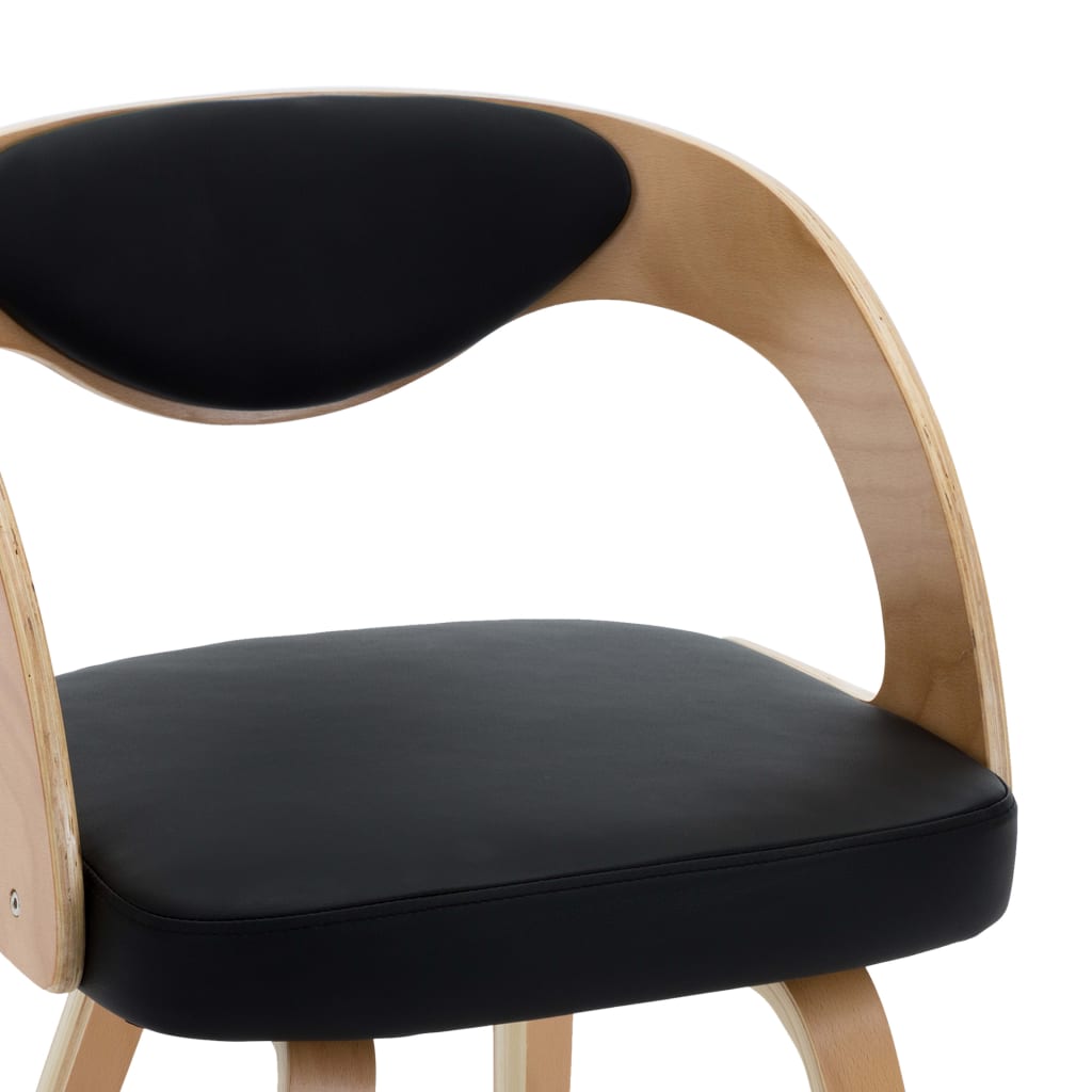 Eetkamerstoelen 2 st gebogen hout en kunstleer zwart - Griffin Retail