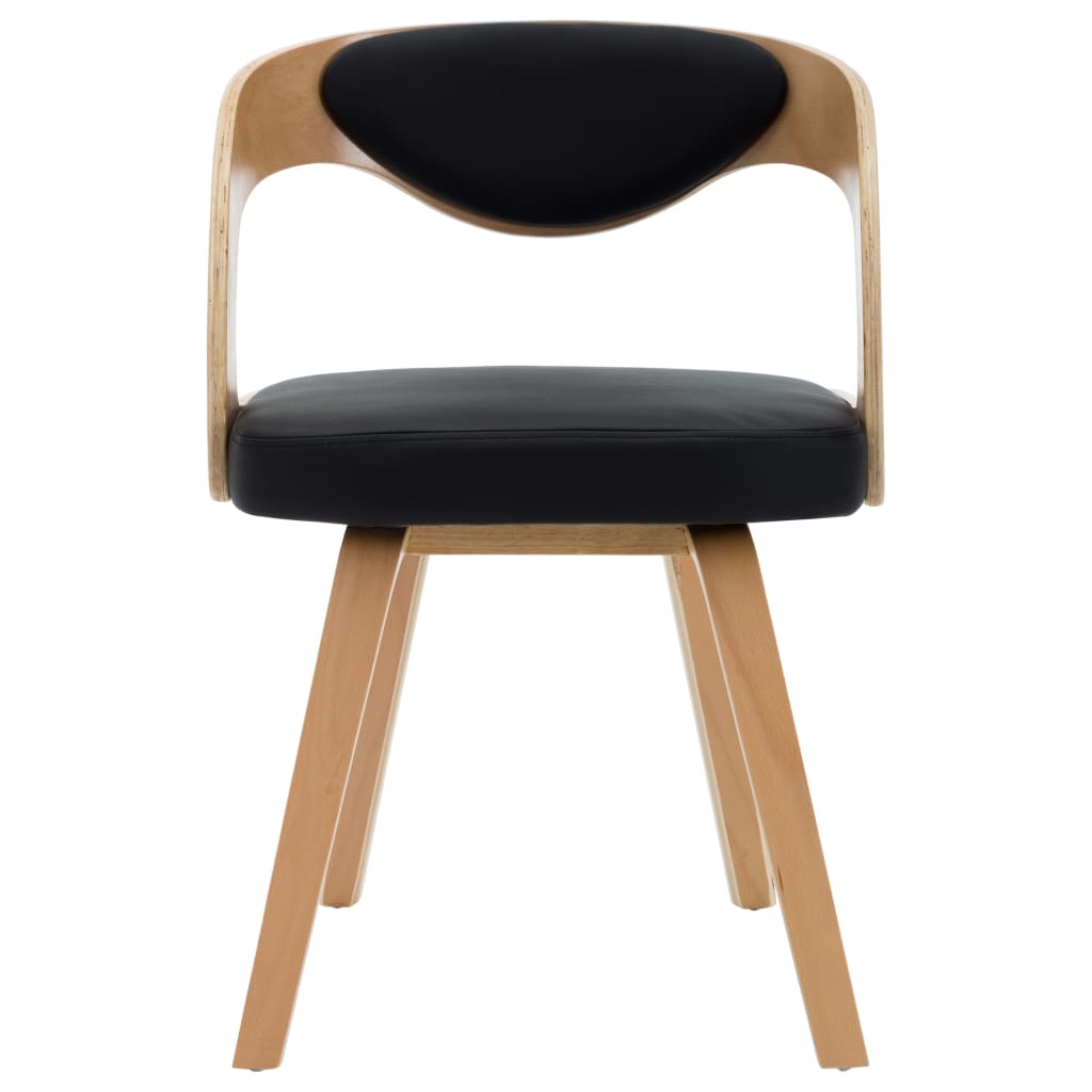 Eetkamerstoelen 2 st gebogen hout en kunstleer zwart - Griffin Retail