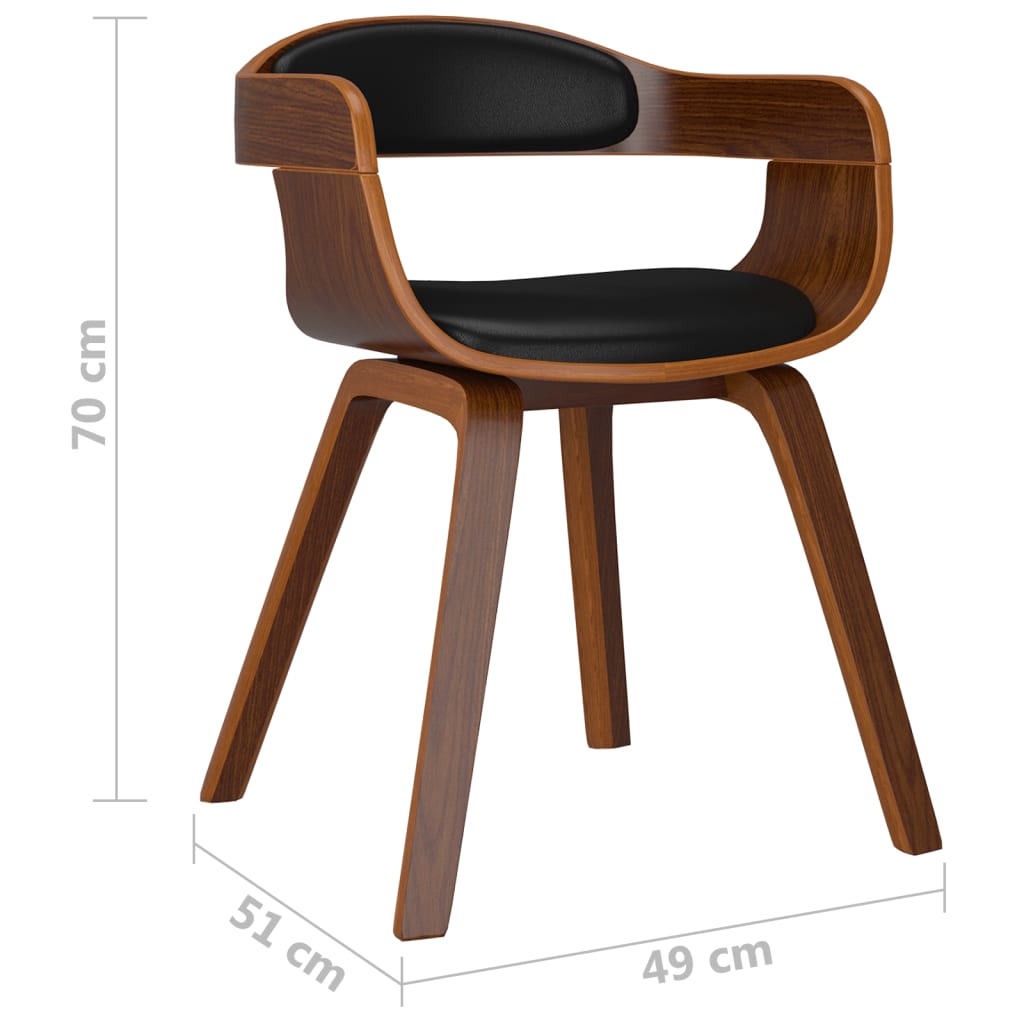 Eetkamerstoelen 2 st gebogen hout en kunstleer zwart - Griffin Retail