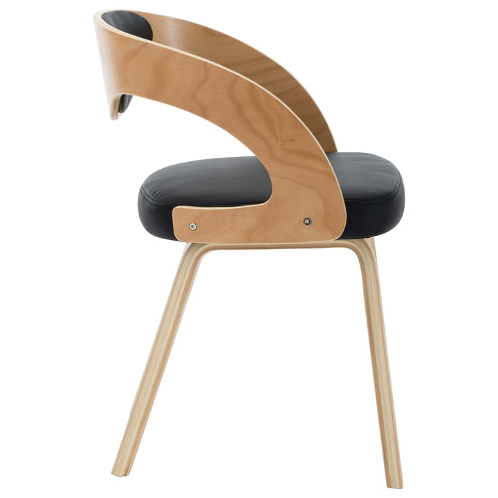 Eetkamerstoelen 2 st gebogen hout en kunstleer zwart - Griffin Retail