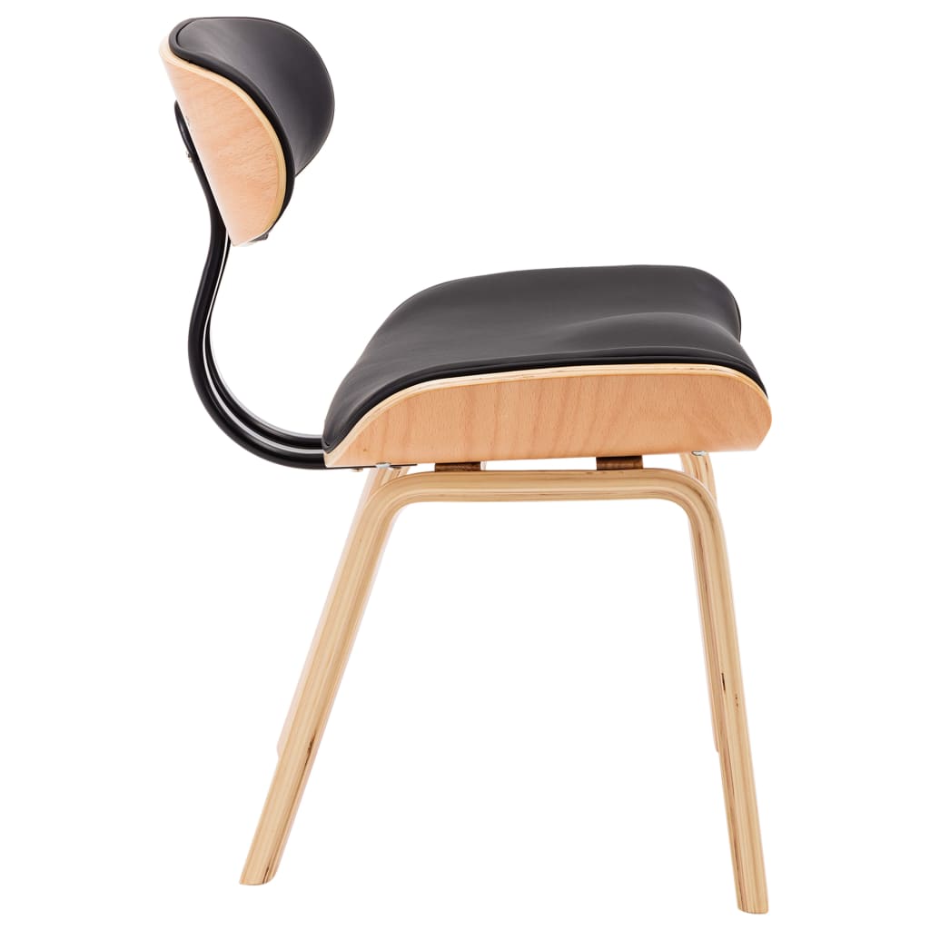 Eetkamerstoelen 2 st gebogen hout en kunstleer zwart - Griffin Retail