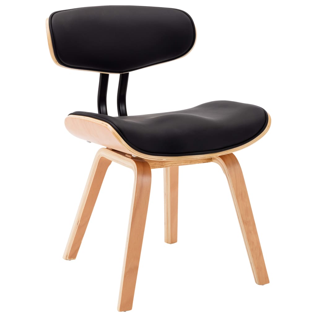 Eetkamerstoelen 2 st gebogen hout en kunstleer zwart - Griffin Retail