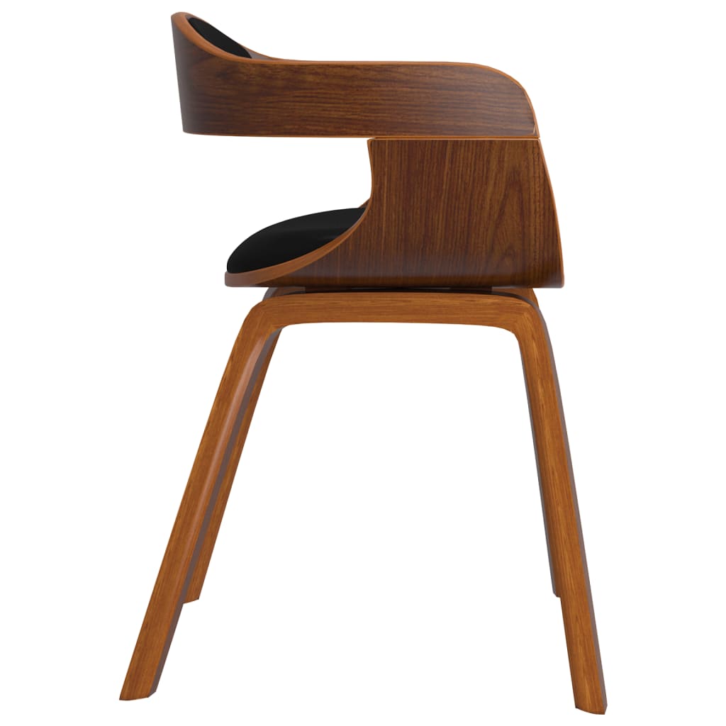 Eetkamerstoelen 2 st gebogen hout en kunstleer zwart - Griffin Retail