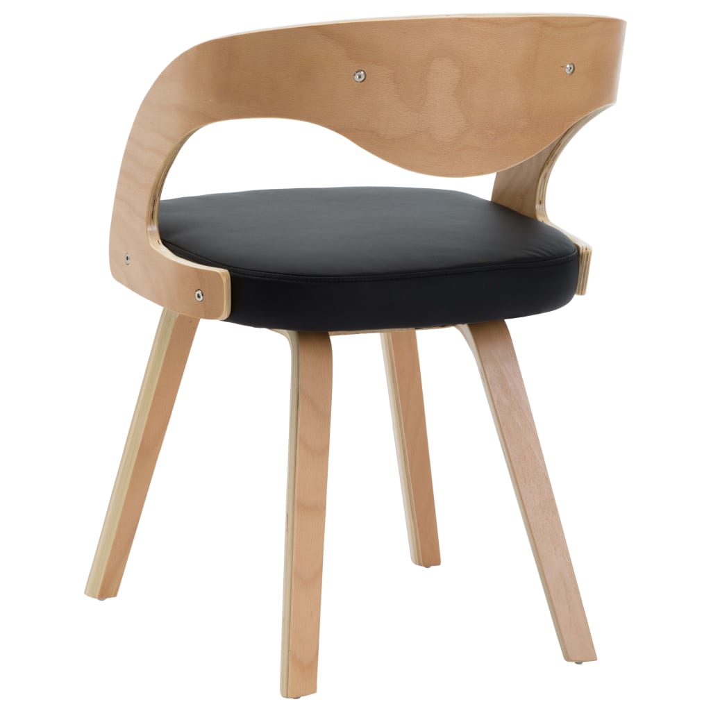 Eetkamerstoelen 2 st gebogen hout en kunstleer zwart - Griffin Retail