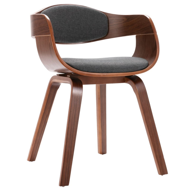 Eetkamerstoelen 2 st gebogen hout en stof grijs - Griffin Retail