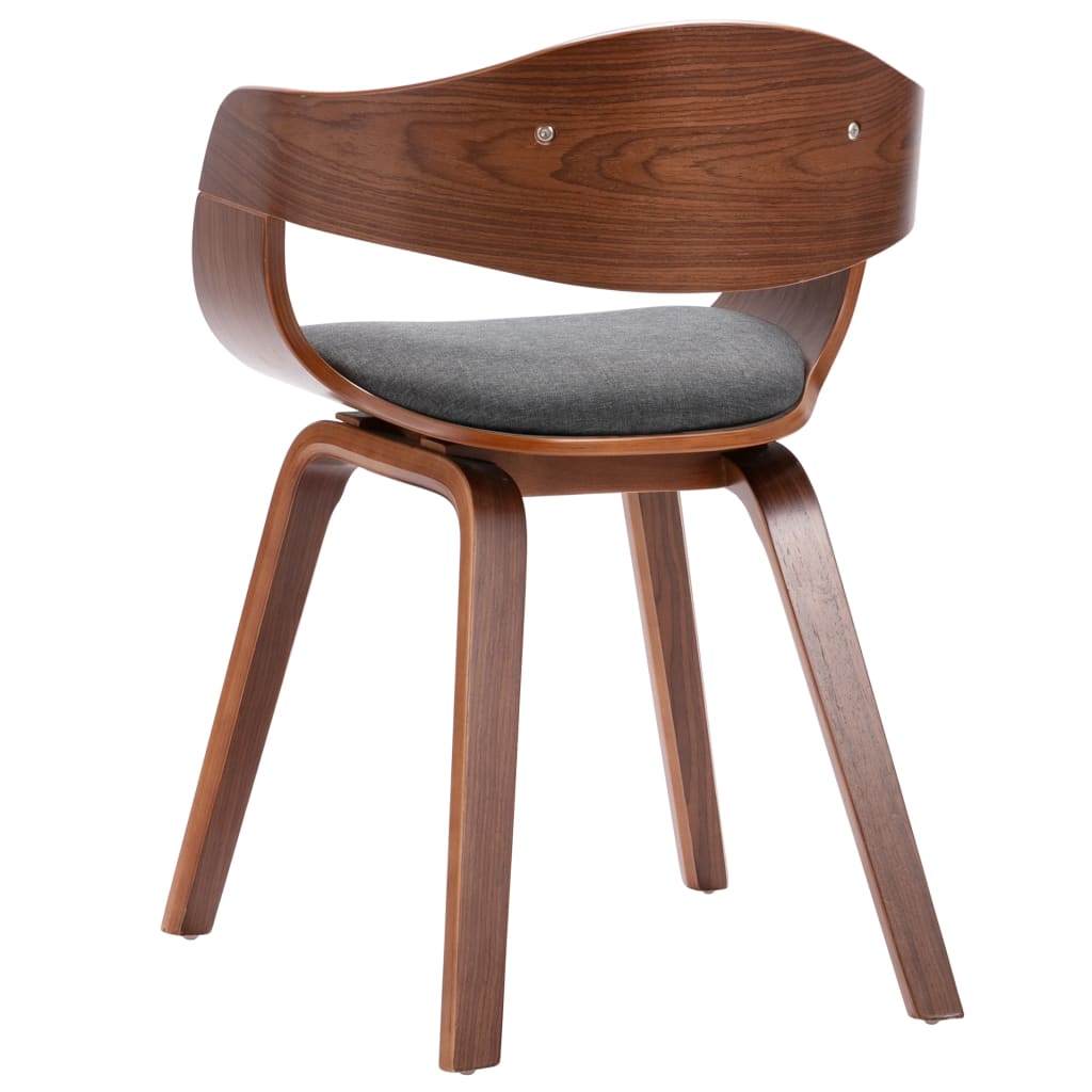 Eetkamerstoelen 2 st gebogen hout en stof grijs - Griffin Retail