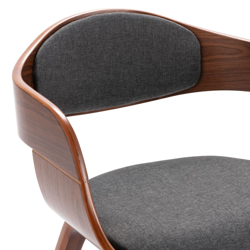 Eetkamerstoelen 2 st gebogen hout en stof grijs - Griffin Retail