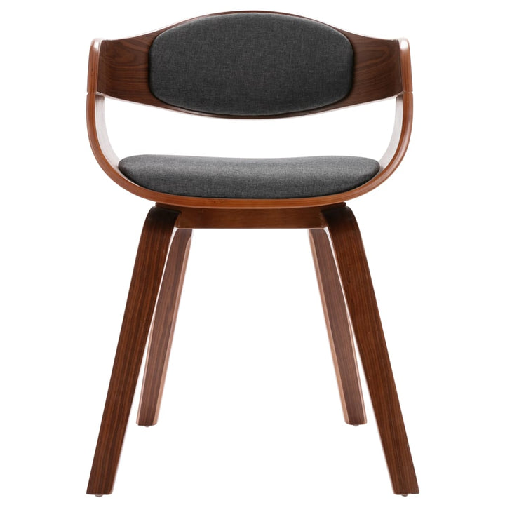 Eetkamerstoelen 2 st gebogen hout en stof grijs - Griffin Retail