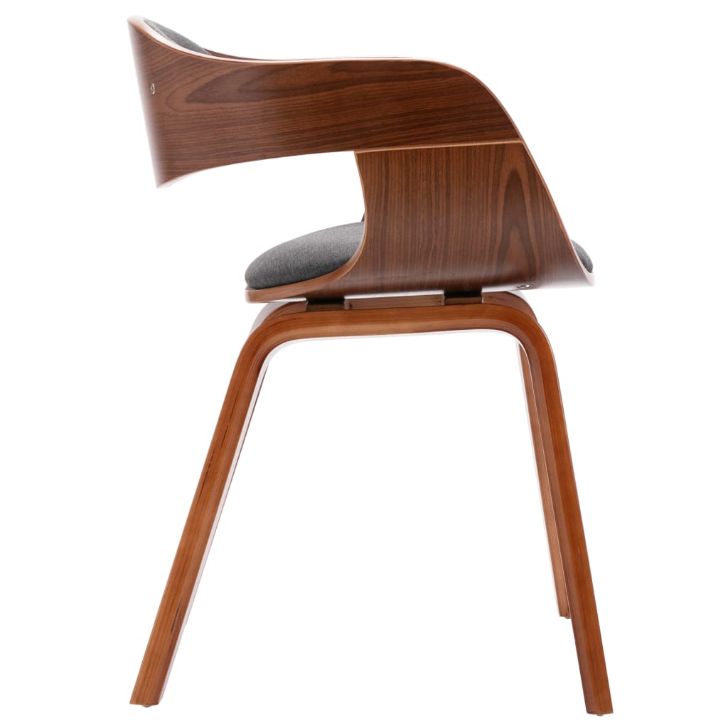 Eetkamerstoelen 2 st gebogen hout en stof grijs - Griffin Retail