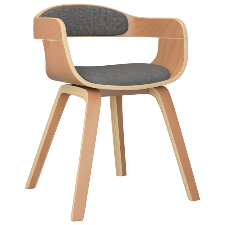 Eetkamerstoelen 2 st gebogen hout en stof lichtgrijs - Griffin Retail