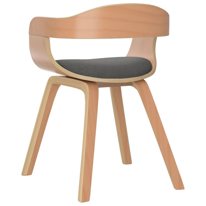 Eetkamerstoelen 2 st gebogen hout en stof lichtgrijs - Griffin Retail