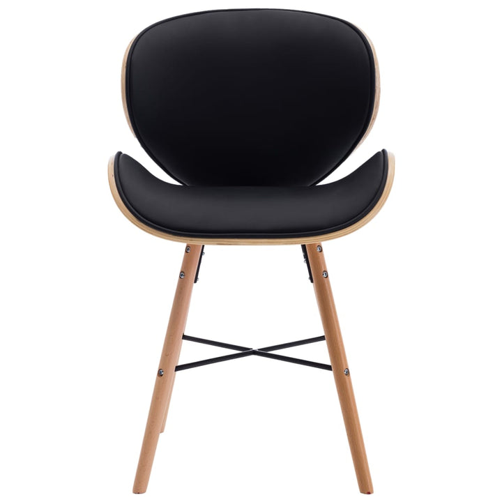 Eetkamerstoelen 2 st kunstleer en gebogen hout zwart - Griffin Retail