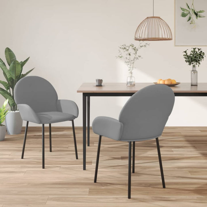 Eetkamerstoelen 2 st kunstleer grijs - Griffin Retail