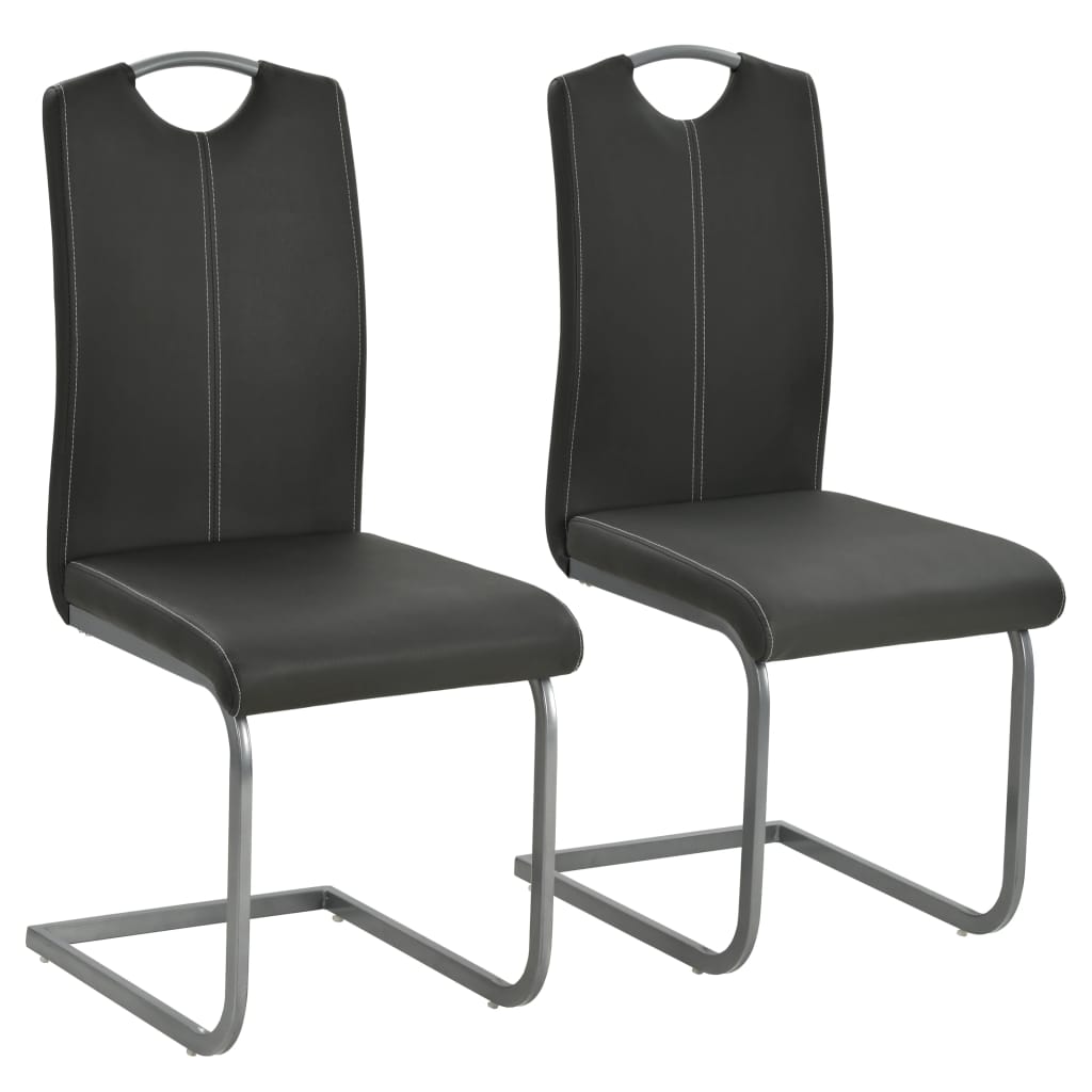 Eetkamerstoelen 2 st kunstleer grijs - Griffin Retail