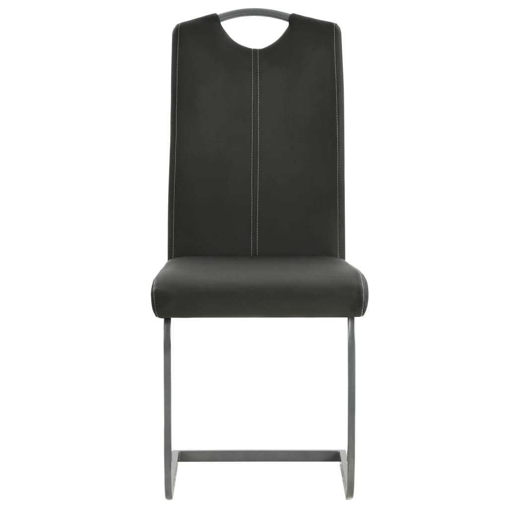 Eetkamerstoelen 2 st kunstleer grijs - Griffin Retail