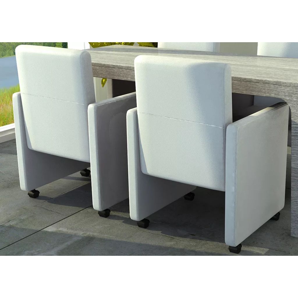 Eetkamerstoelen 2 st kunstleer wit - Griffin Retail