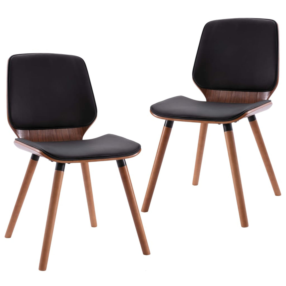 Eetkamerstoelen 2 st kunstleer zwart - Griffin Retail