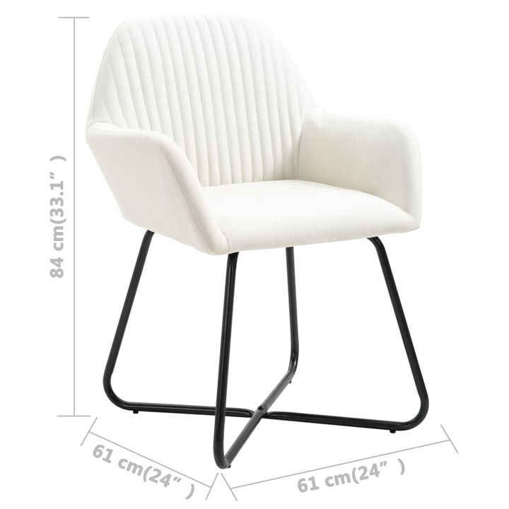 Eetkamerstoelen 2 st stof crème - Griffin Retail